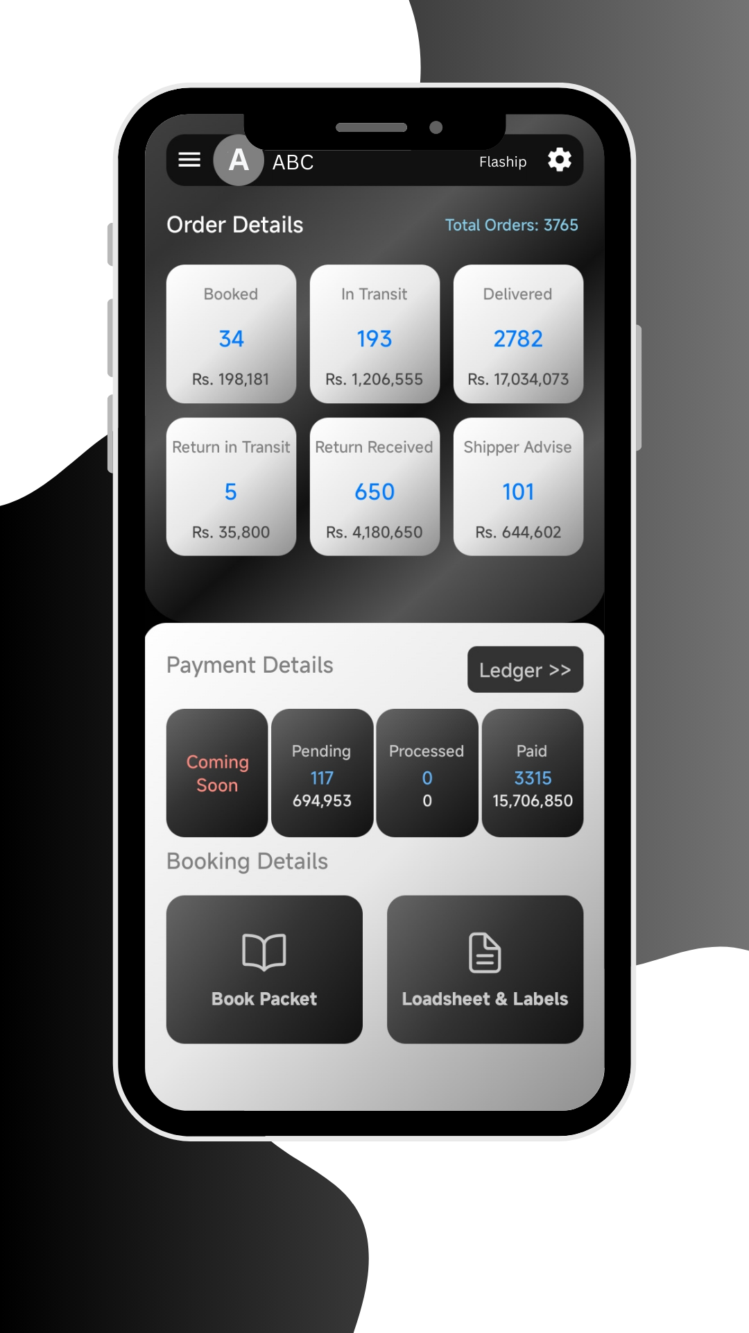 Flaship Mobile App Dashboard